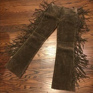 XOXO Suede-like fringe pants
